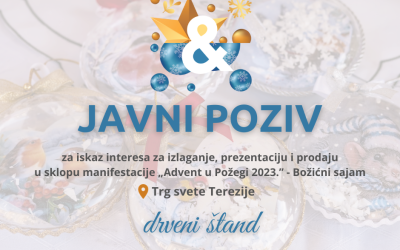 Javni poziv za iskaz interesa za izlaganje, prezentaciju i prodaju proizvoda i usluga na Božićnom sajmu 2023.