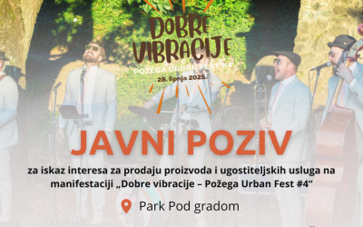 Javni poziv za iskaz interesa za prodaju proizvoda i ugostiteljskih usluga na manifestaciji „Dobre vibracije – Požega Urban Fest #4“,