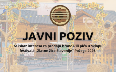 Javni poziv za iskaz interesa za prodaju proizvoda i ugostiteljskih usluga – Zlatne žice Slavonije 2026.